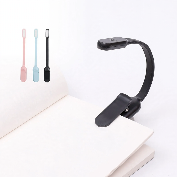 Mini clamp lamp with battery for desk and study