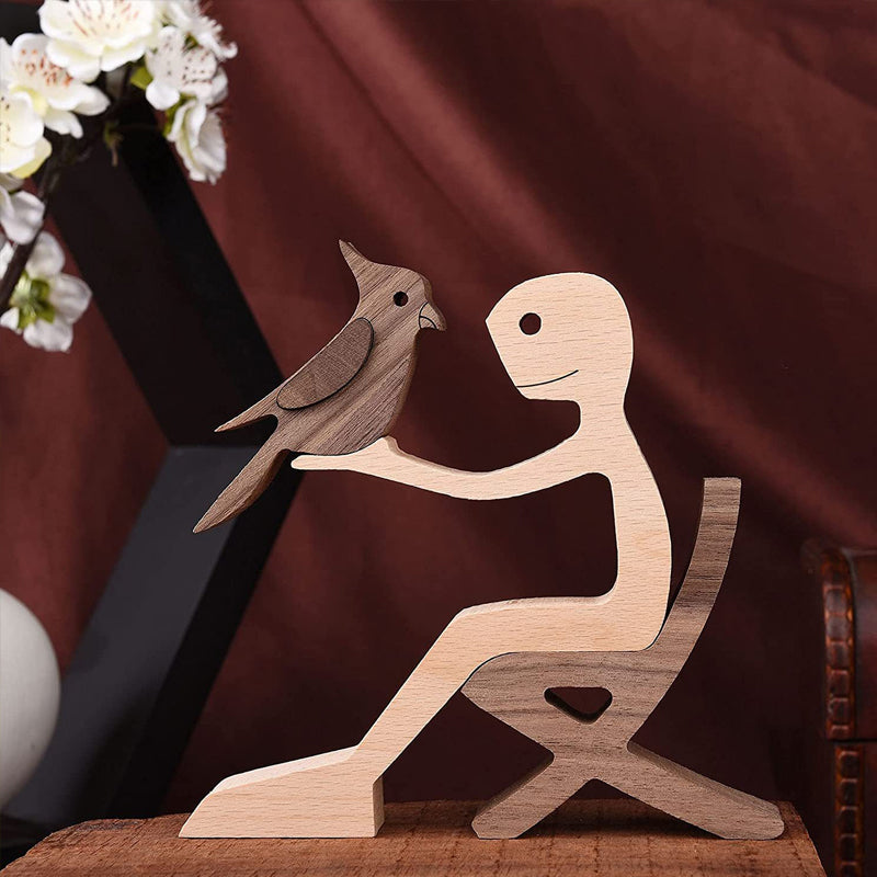 BowLift | Gift For Pet Lovers - Wood Sculpture Table Ornaments - The Love Between You And Your Fur-Friend
