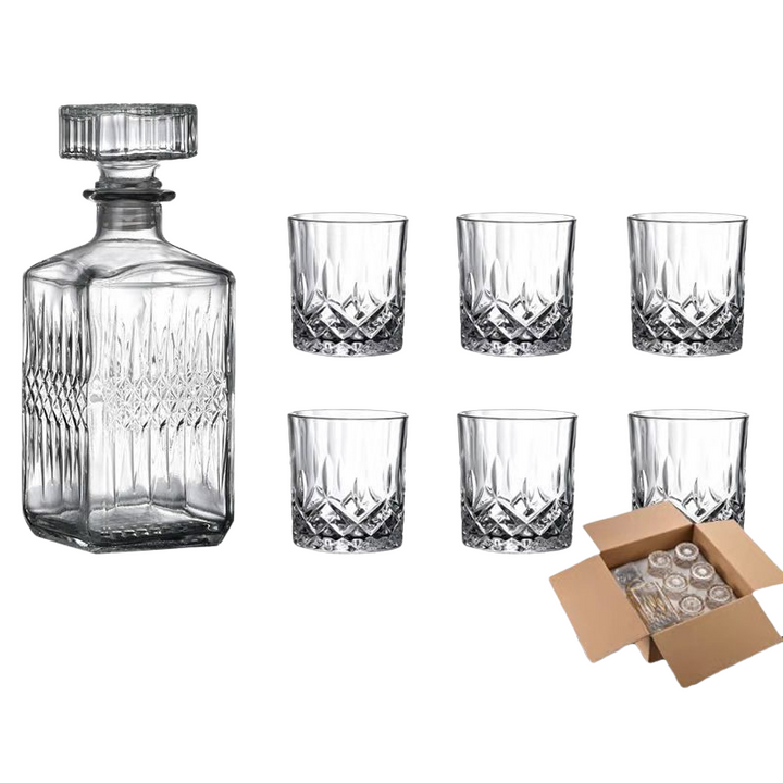 BowLift | RoyalPour - 7-Piece Whiskey Decanter Gift Set