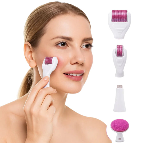 DermaGlow Microneedling Derma Roller Kit – Anti-Ageing – Titanium Needles – Home Skincare for Women Bowlift