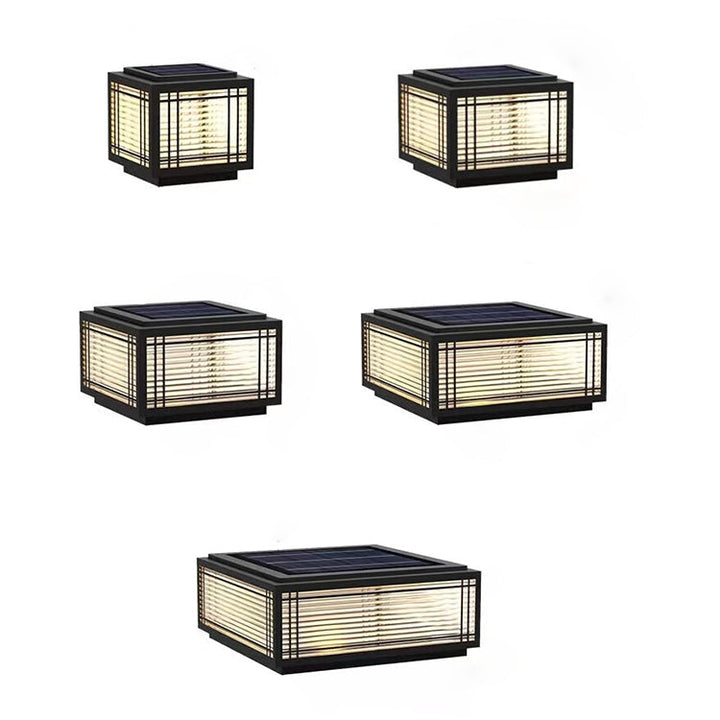 Traditional Chinese Square Aluminum Glass 1-Light Post Head Light For Garden | Bowlift