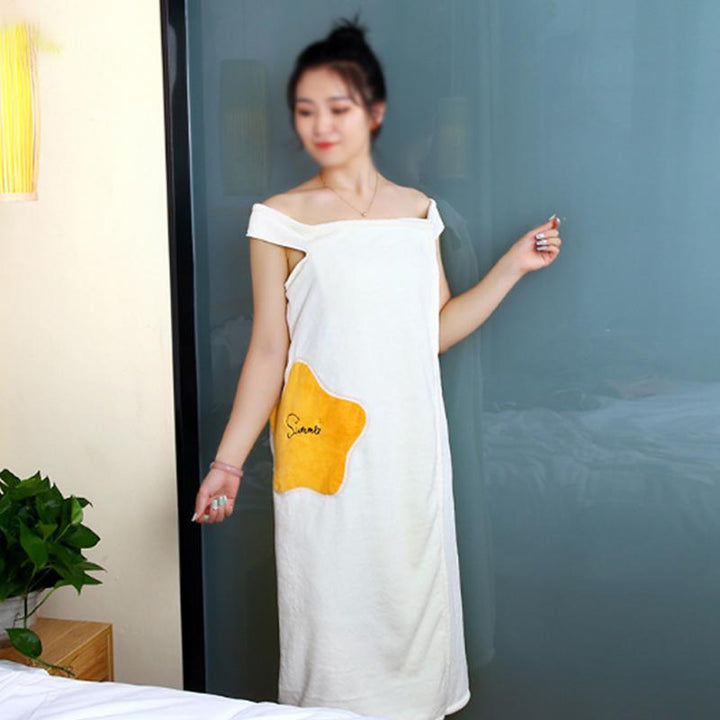 Fleece bathrobes with quick-drying effect for women | Bowlift