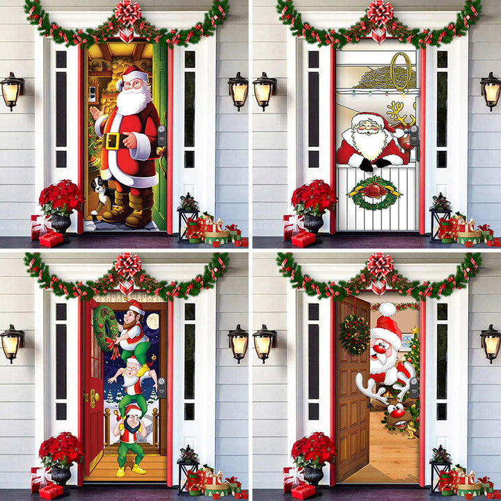 BowLift | Christmas Door Decoration | Fabric Door Cover | Washable & Reusable