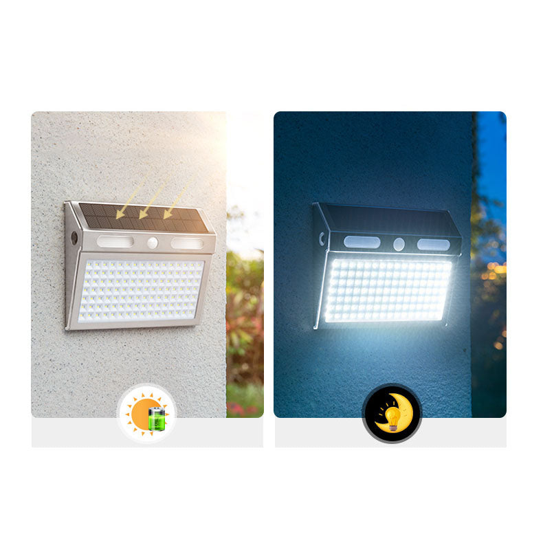Solar Induction Stainless Steel Trapezoidal LED Outdoor Waterproof Wall Sconce Lamp | Bowlift