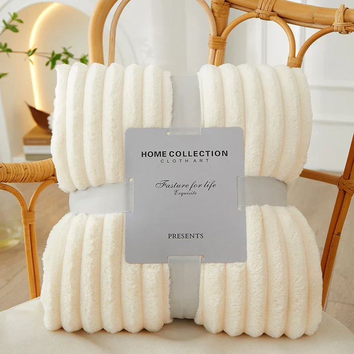 BowLift | Wide Striped Flannel Fleece Blanket - CozyStripe