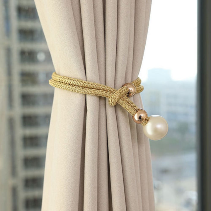 BowLift | Lustrous Pearl Curtain Tie Back | 2 Pcs Set