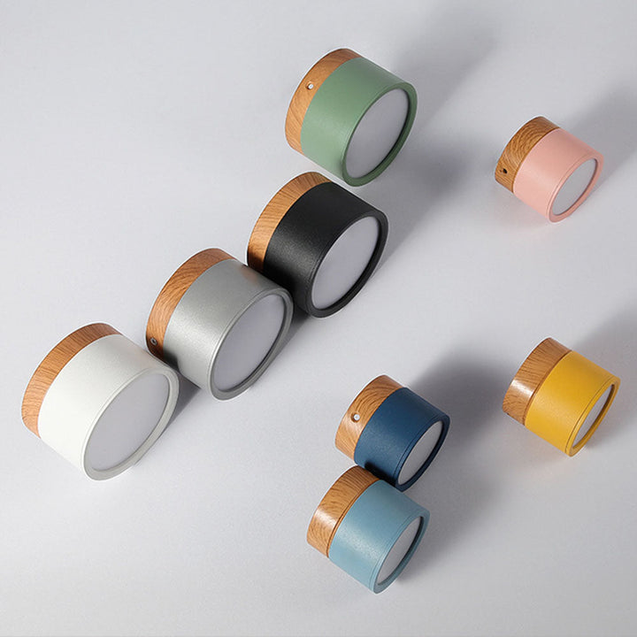 BowLift | Ceiling Light with Pink Flush Wood Finish