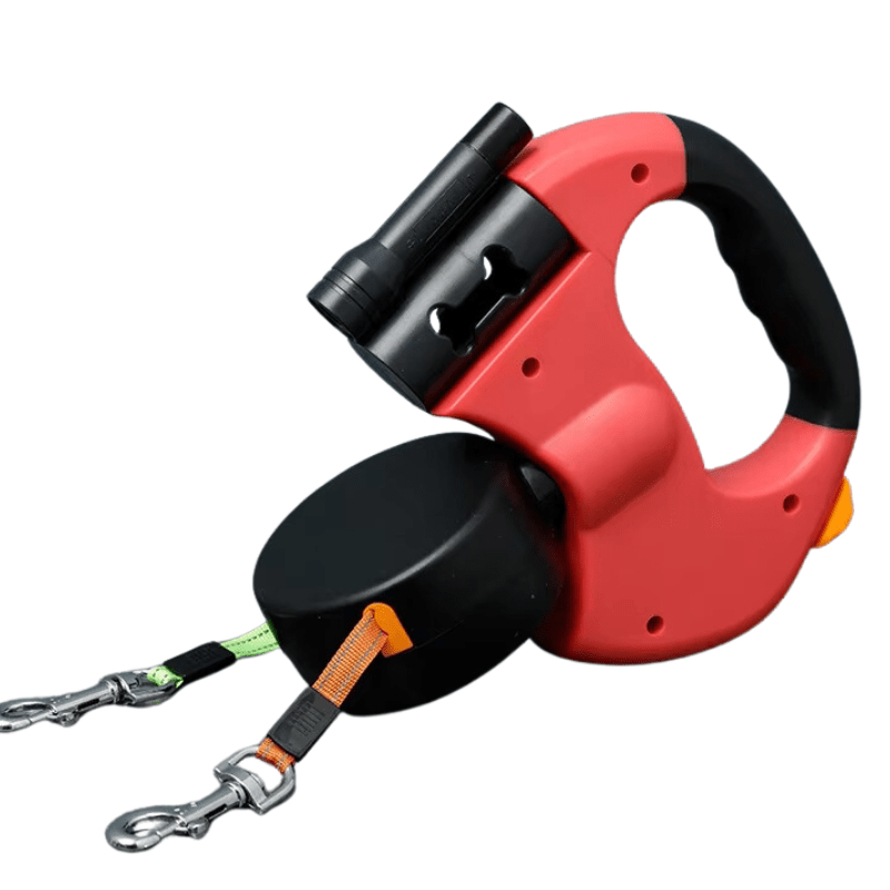 BowLift | Duoglow Double Dog Leash with LED Light, 360° Rotating Hinge, 66 lbs Capacity