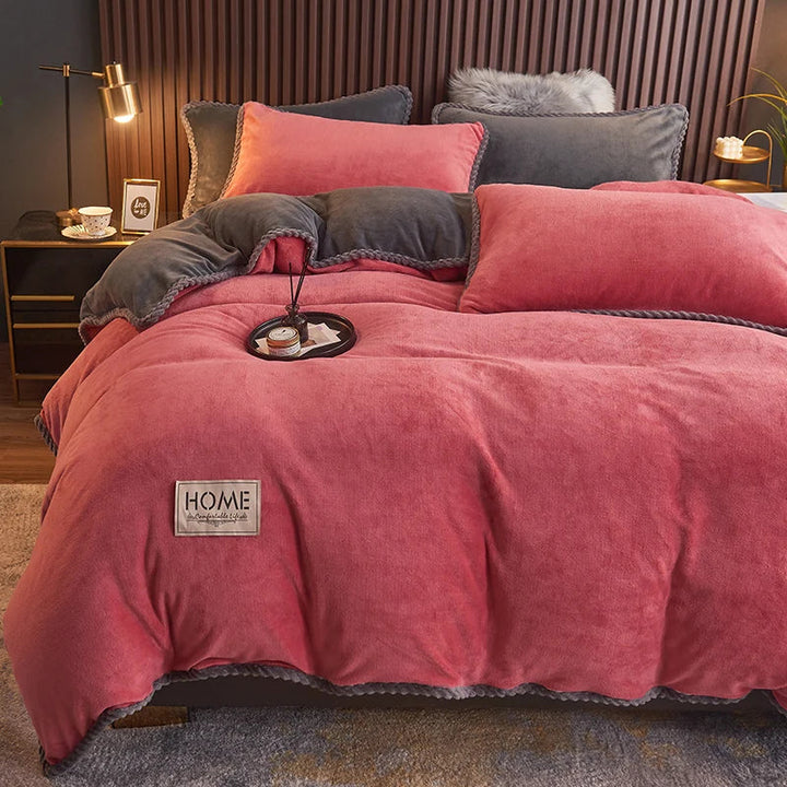 BowLift | PlushHaven Luxe Velvet Duvet Cover Set – Kingsize Warmth & Comfort