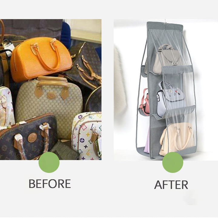 BowLift | Double-Sided Hanging Storage Bag – Six-Layer Organizer for Handbags