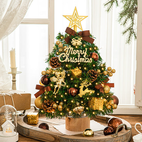 Decorative table Christmas tree with wooden stand