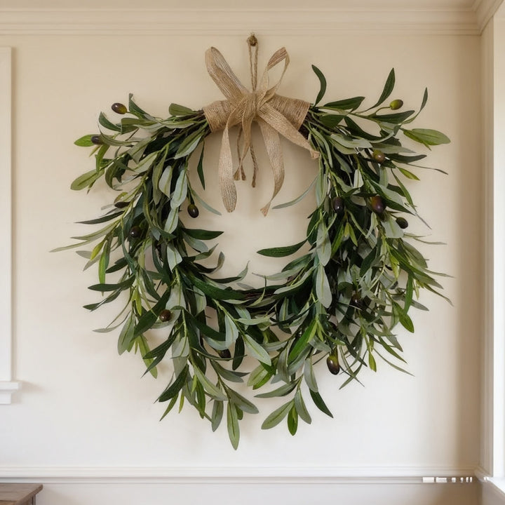 Artificial Olive Branch Wreath for All Year Round