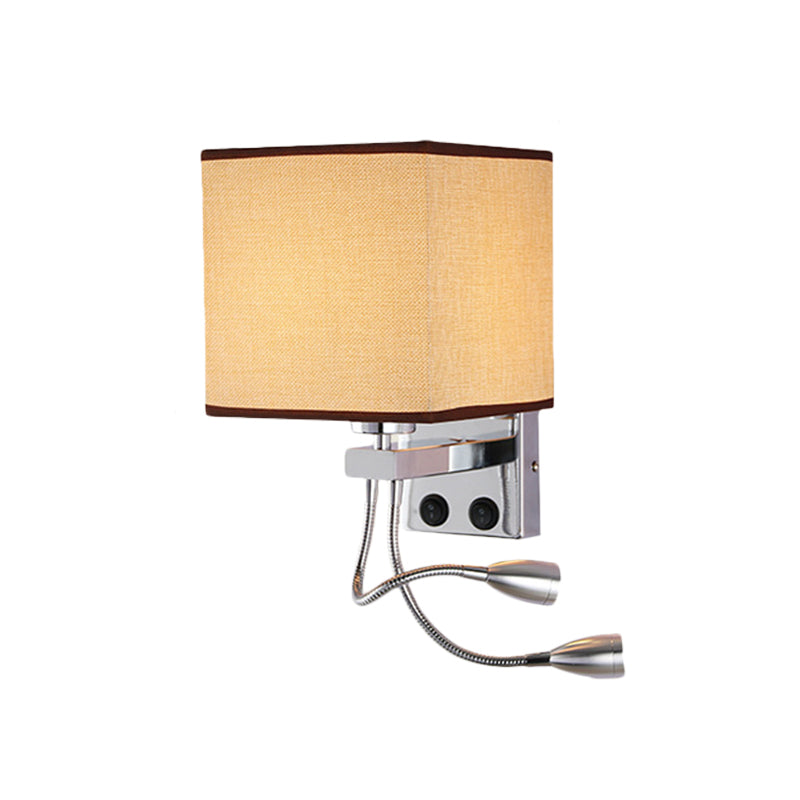 BowLift | White/Black/Beige Cube Wall Lantern Lighting Modernism Fabric 1 Light Wall Mount Light