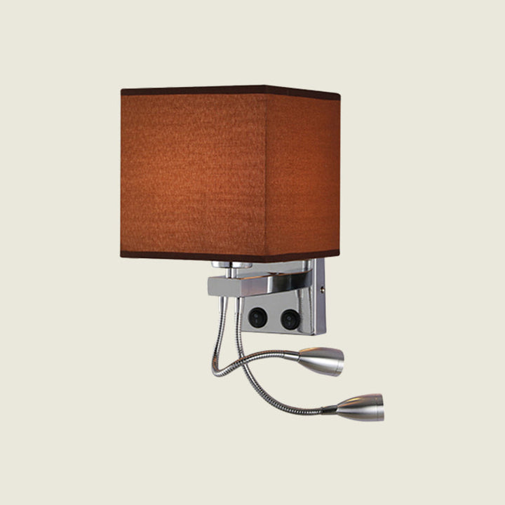 BowLift | White/Black/Beige Cube Wall Lantern Lighting Modernism Fabric 1 Light Wall Mount Light
