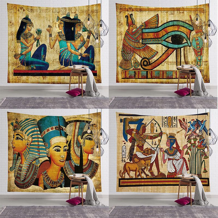 Ancient Egyptian Papyrus-Style Decorative Wall Tapestry