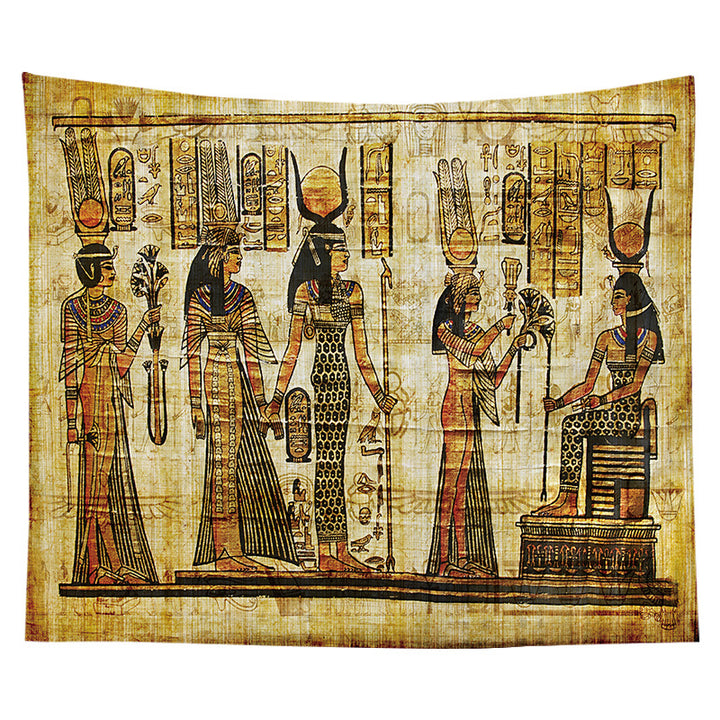Ancient Egyptian Papyrus-Style Decorative Wall Tapestry