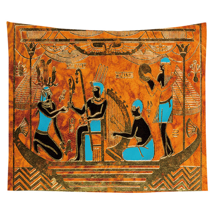Ancient Egyptian Papyrus-Style Decorative Wall Tapestry
