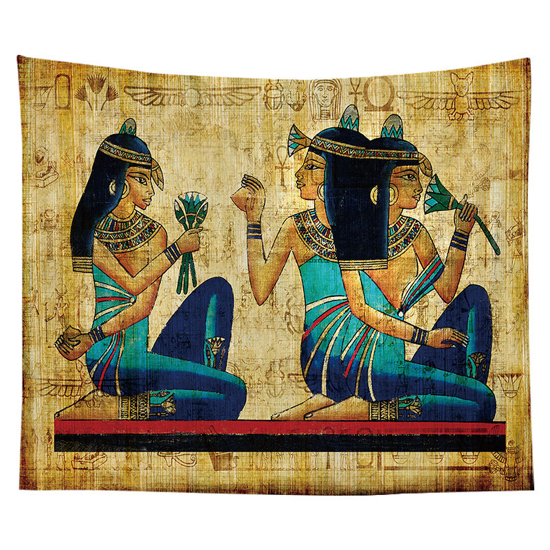 Ancient Egyptian Papyrus-Style Decorative Wall Tapestry