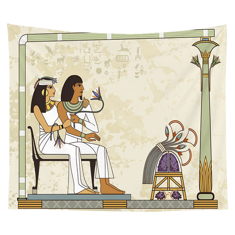 Ancient Egyptian Papyrus-Style Decorative Wall Tapestry