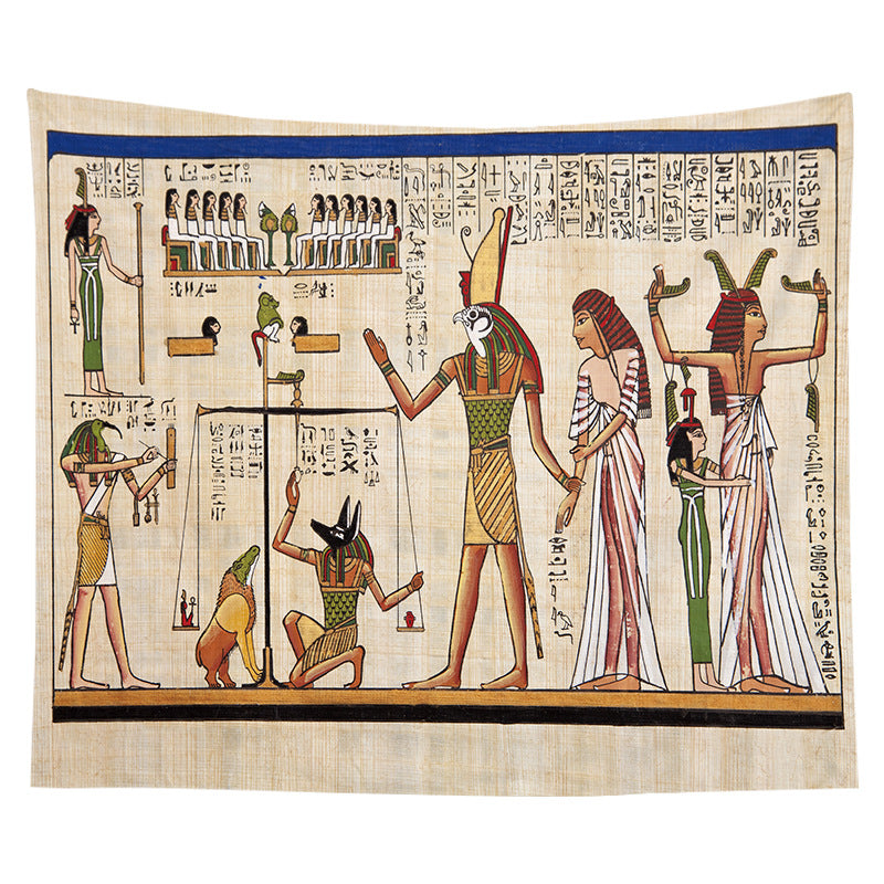 Ancient Egyptian Papyrus-Style Decorative Wall Tapestry
