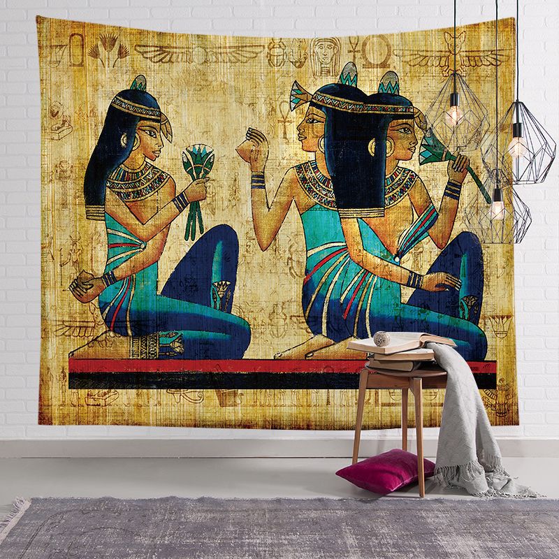 Ancient Egyptian Papyrus-Style Decorative Wall Tapestry