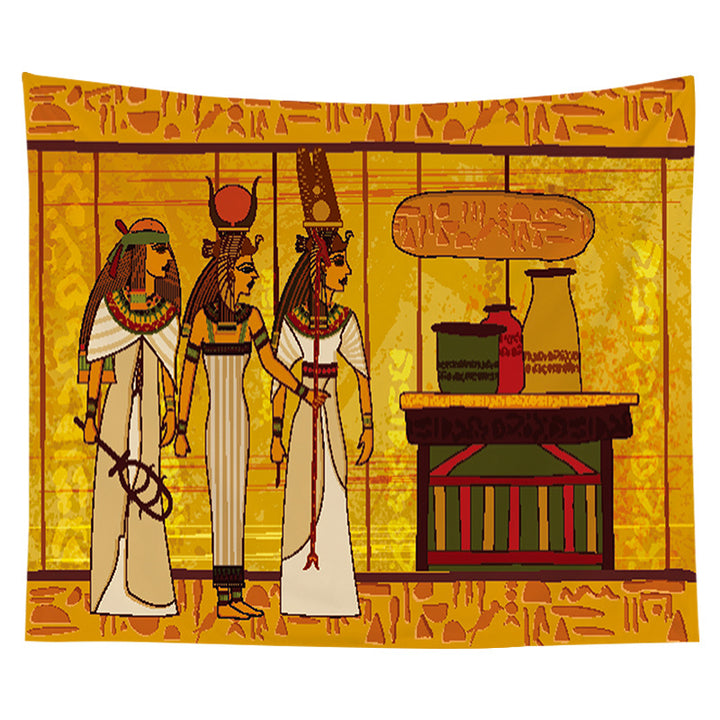 Ancient Egyptian Papyrus-Style Decorative Wall Tapestry
