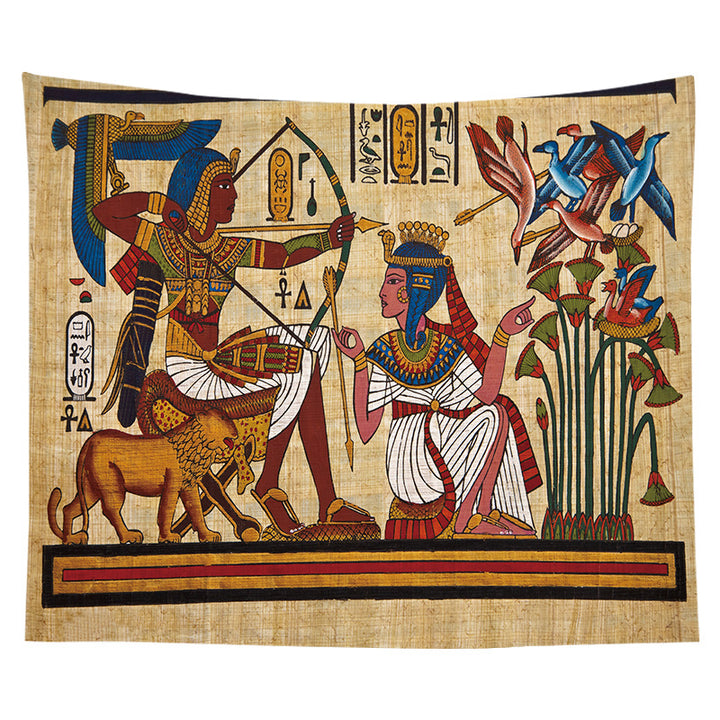Ancient Egyptian Papyrus-Style Decorative Wall Tapestry