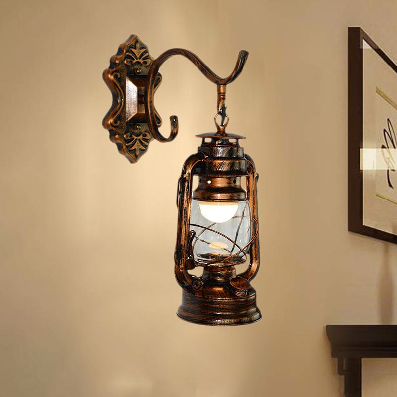BowLift | 1 Light Bright Glass Wall Lamp Light Coastal Bronze Kerosene Living Room Lighting Fixture