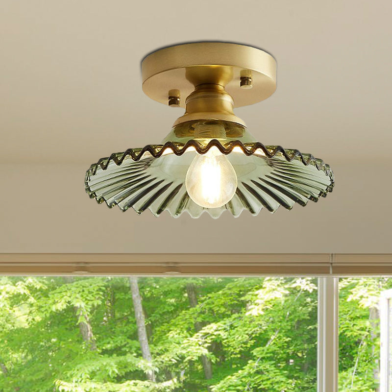 LumiCraft – Industrial Ceiling Lamp with Green Glass Shade | Bowlift