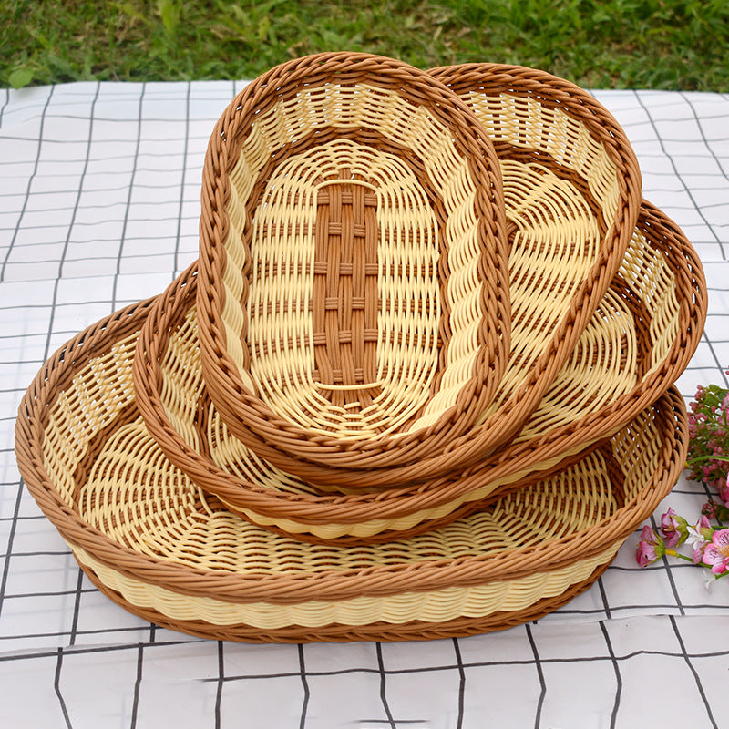 Handmade Oval Wicker Storage Baskets Set Bowlift
