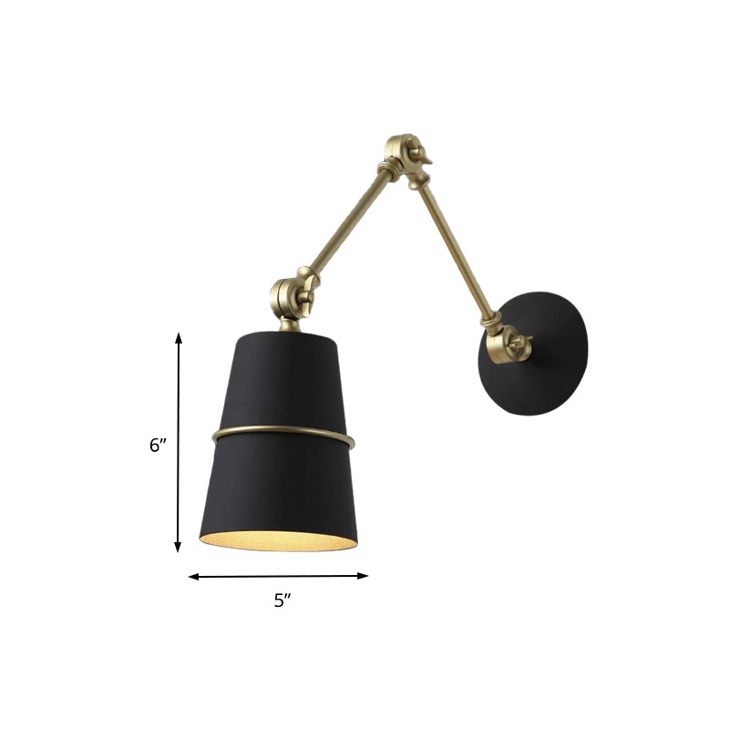 BowLift | 1 Light Wall Recessed Light Modern Style Angled Metal Wall Lighting with Swivel Arm in Black/White for Hallway