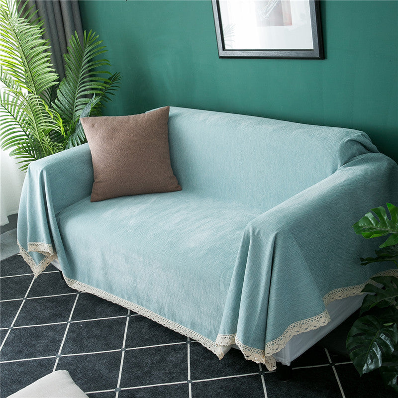 Elegant Crochet Trim Sofa Cover