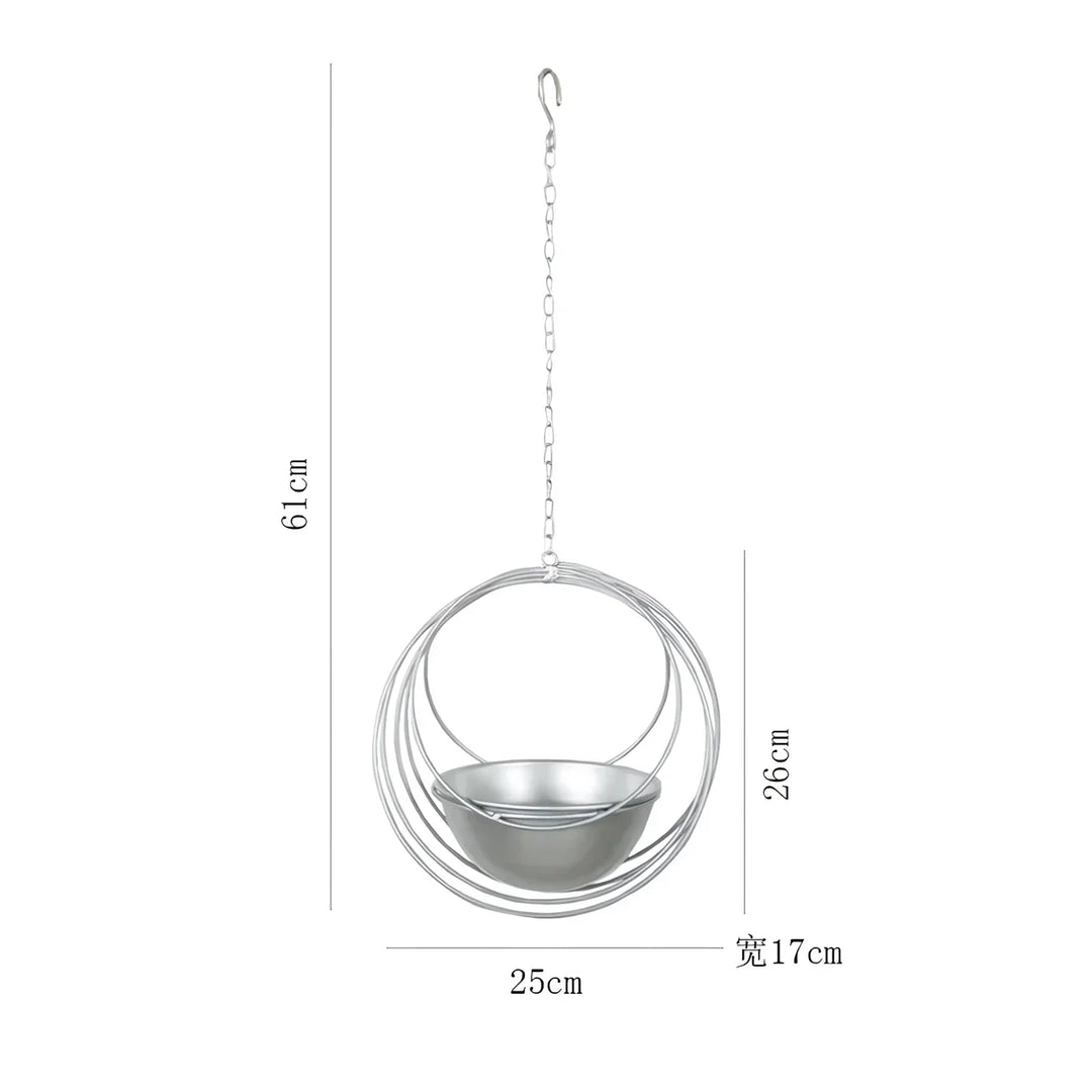 BowLift | Decorative Iron Hanging Flower Pot - Swinging Wall Planter Basket for Home