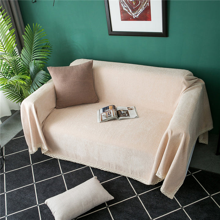 Elegant Crochet Trim Sofa Cover