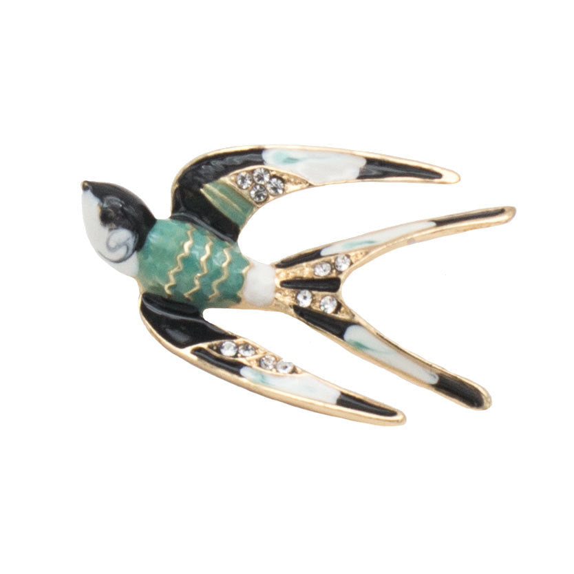 Enamel Bird Brooch Bowlift