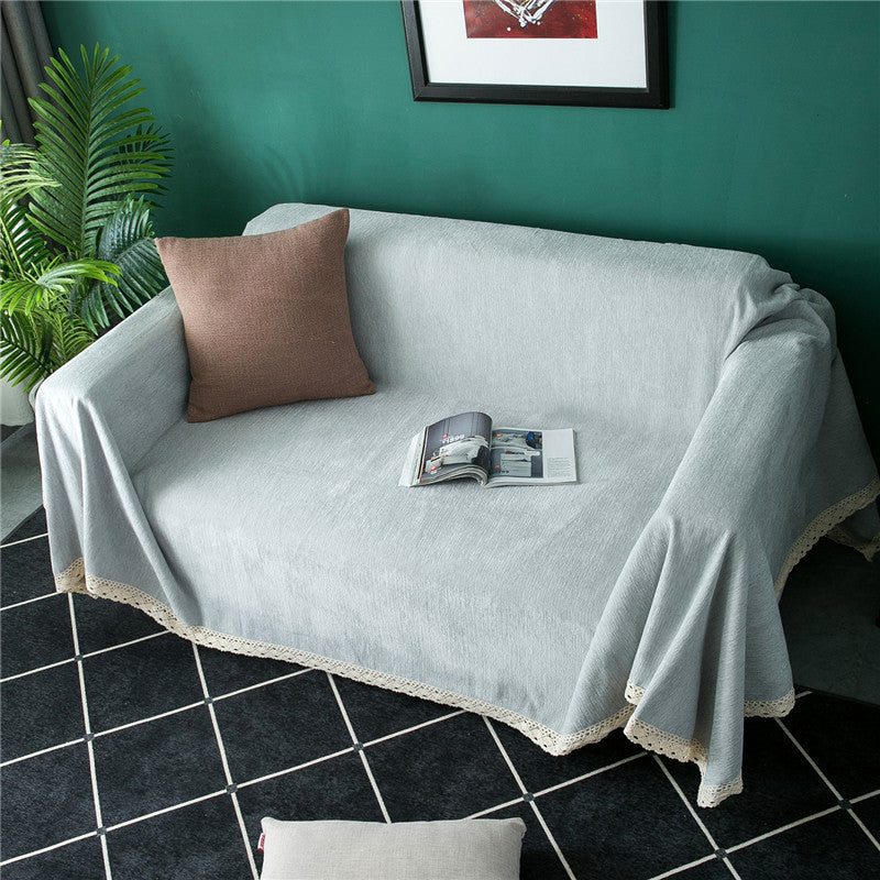 Elegant Crochet Trim Sofa Cover