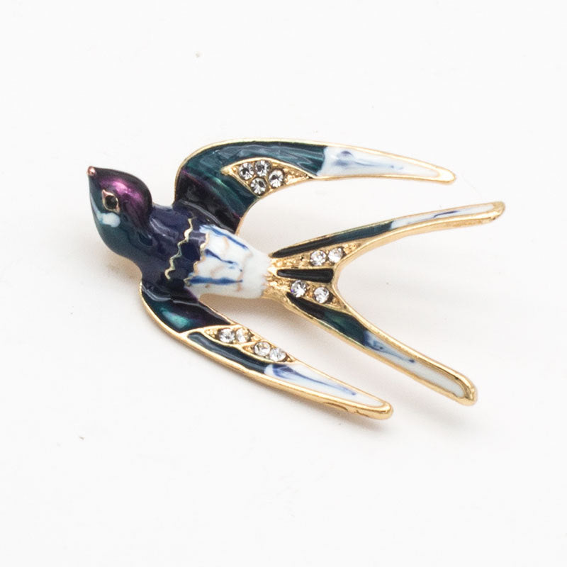 Enamel Bird Brooch Bowlift