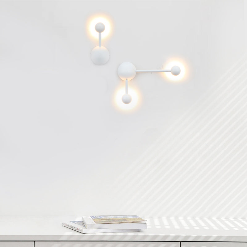 BowLift | 1/2 Light Bedroom Wall Lamp with Molecular Acrylic Shade White Reading Wall Lamp in Warm/White Light