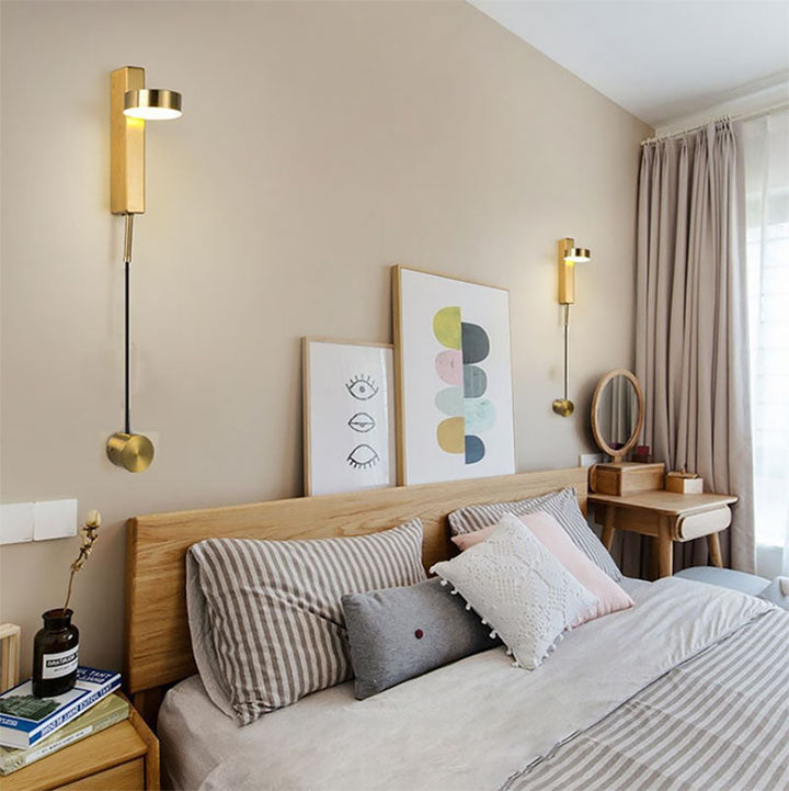 BowLift | Modern simple drum shade wall light metal LED wall light for the bedroom in white/warm light