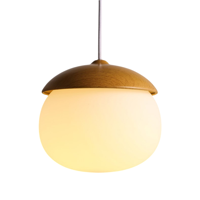 BowLift | Nordic Wood Glass Pendant Light – Modern Design