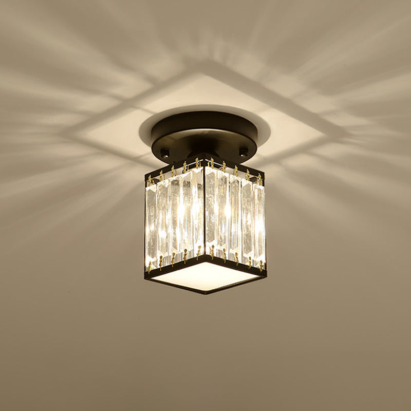 CrystalLuxe – Black-Golden Crystal Ceiling Lamp Bowlift
