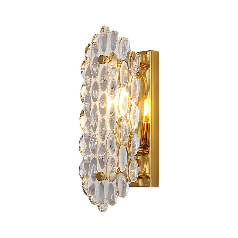 BowLift | 1 Light Hall Wall Lamp Postmodern Gold Wall Lamp Wall Light with Corn-Shaped Crystal Panel Shade