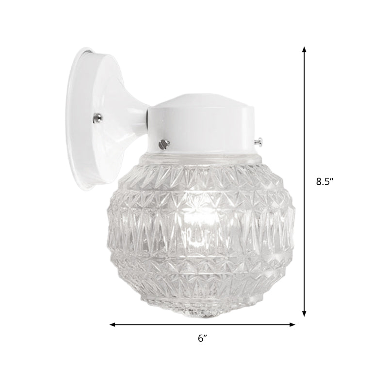 BowLift | Black/White Spherical Wall Light Modernist 1 Light Grid Glass Wall Lamp Light for Reading Room