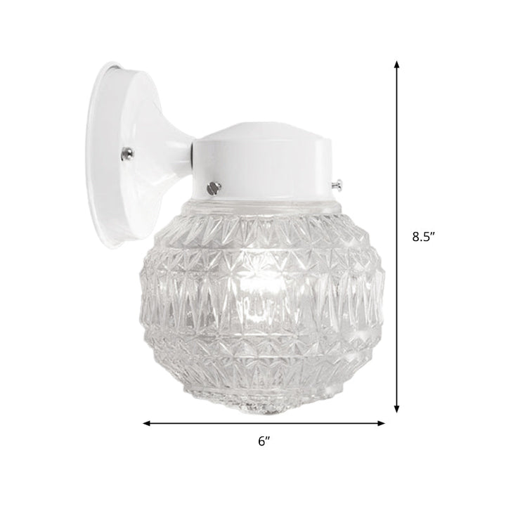 BowLift | Black/White Spherical Wall Light Modernist 1 Light Grid Glass Wall Lamp Light for Reading Room