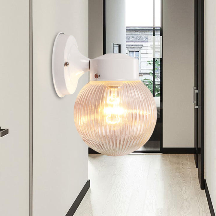 BowLift | Prismatic Glass Global Wall Light Modern 1 Light Black/White Wall Mounted Lighting Fixture for Hall