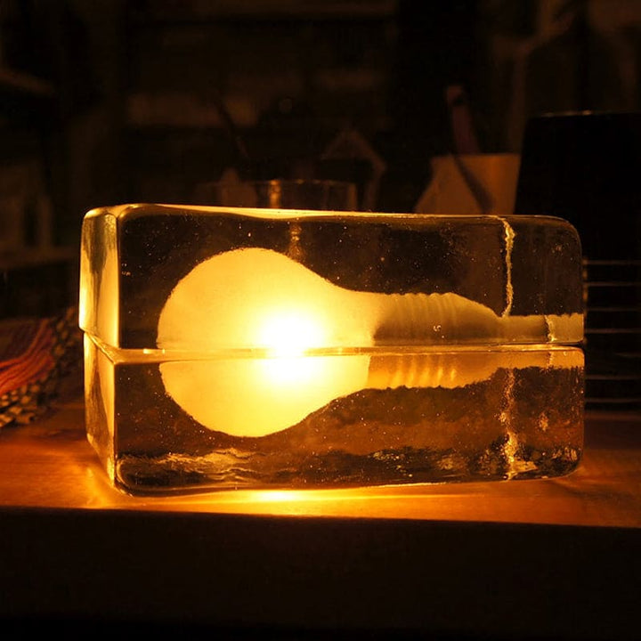 BowLift | Icecube Lamp - Modern Table Lamp in the Shape of an Ice Block