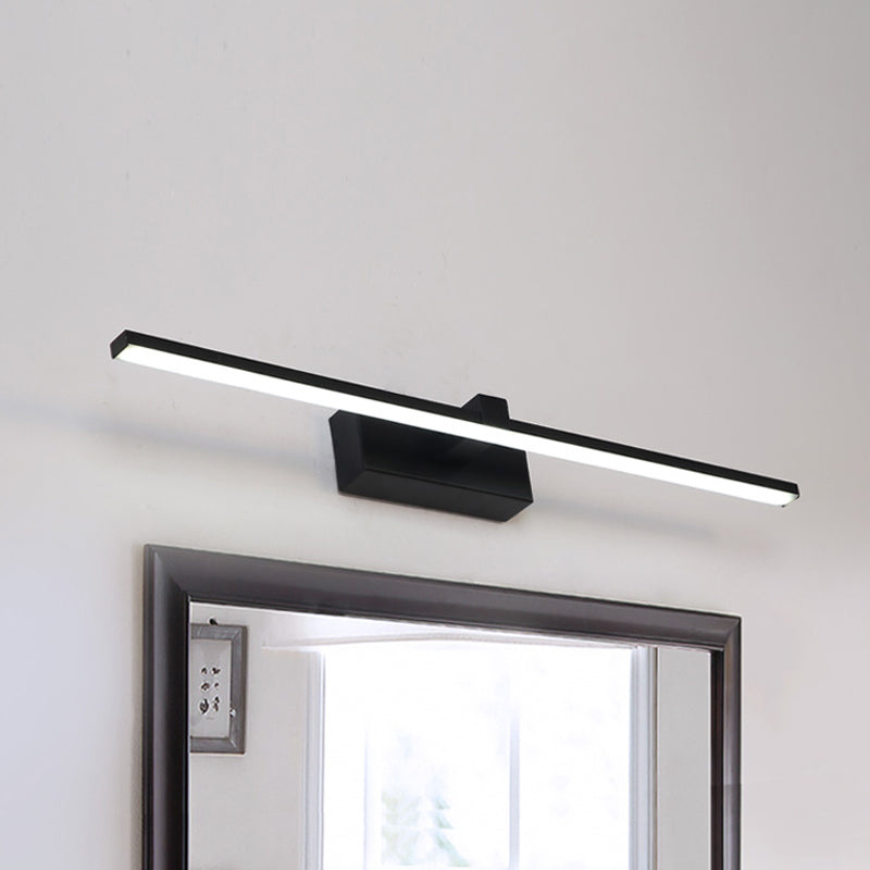 BowLift | Iron rod makeup mirror light simplicity black/white LED wall lamp for bathroom, 16/19.5/23.5 inches long