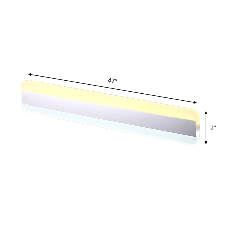 BowLift | 31.5"/39"/47" Width linear makeup mirror light modern acrylic LED bathroom light above the mirror with reflector