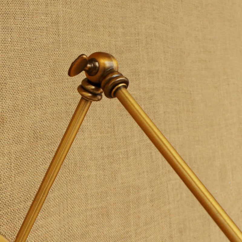 BowLift | 1 Bulb Reading Lamp Wall Retro Style Bowl Lamp Iron Adjustable Wall Lighting in Brass for the Study