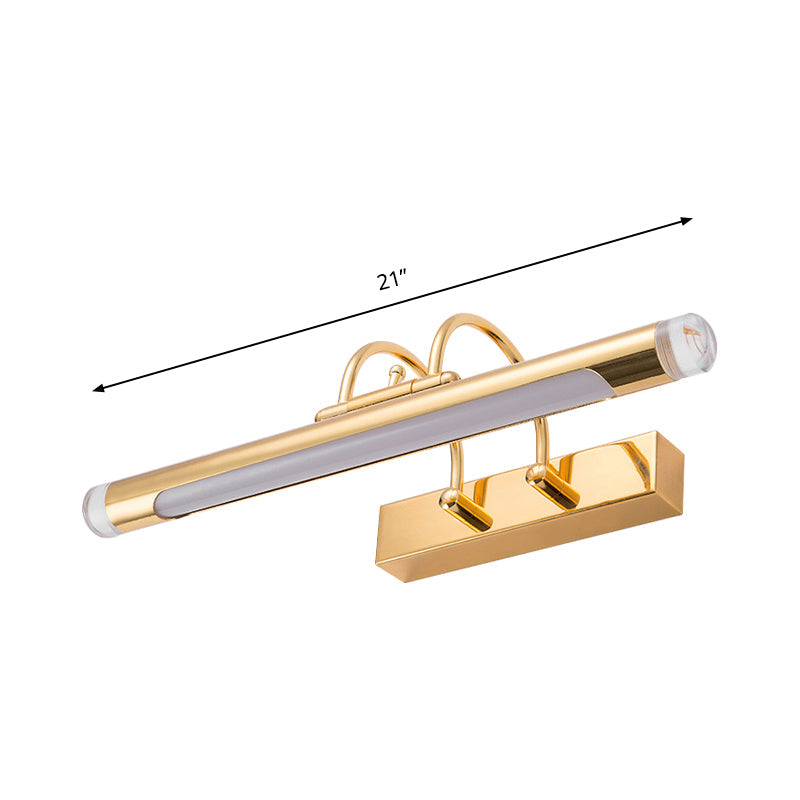 BowLift | 16"/21" Width Cylindrical Vanity Light Fixture Modernism Style Metallic LED Indoor Wall Lamp in Gold, Warm/White Lighting